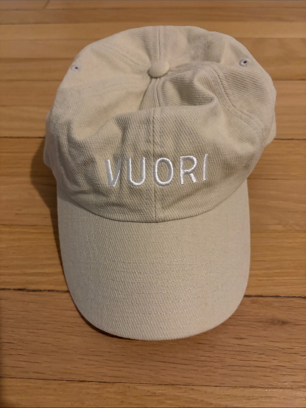 Vuori Cream Baseball Hat with White Logo